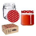 Kadax lot de 100 pots en verre 200ml avec couvercles confiture herm�tiques