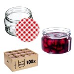 Kadax lot de 100 pots en verre 250ml avec couvercles fi82 pour conserves
