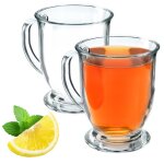 Kadax 2x verres � th� et caf� 460 ml tasses avec anses ensemble de verres