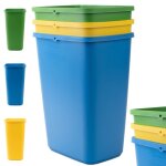 Kadax lot de 3 poubelles de tri des d�chets en plastique robuste pour collecte de verre plastique et ...