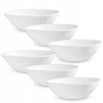 Kadax 6x saladier 19cm bols à soupe en verre snack set blanc Kadax 6x saladier 19cm bols à soupe en verre snack set blanc