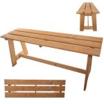 Kadax banc de jardin en bois 2 places sans accoudoirs et dossier - banc de parc pour balcon terrasse ...