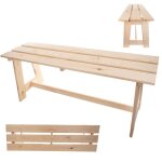 Kadax banc de jardin en bois 2 places sans accoudoirs et dossier - banc de parc pour balcon terrasse ...