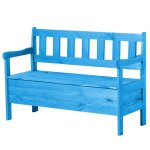 Kadax banc de jardin en bois avec dossier 120cm avec coffre terrasse balcon jardin