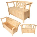 Kadax banc de jardin avec coffre lena brut Kadax banc de jardin avec coffre lena brut
