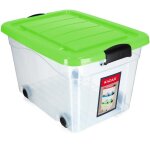 Kadax bo�te de rangement avec roulettes 40l vert plastique hdpe