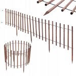 Kadax bordure de palissade de jardin 230 cm clture de pelouse en bois marron