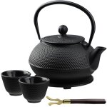 Kadax bouilloire  th noire thire thire en fonte infuseur 850 ml 2 tasses