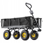 Kadax chariot de jardin brouette remorque de transport 300 kg avec b�che grand
