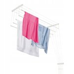 Kadax etendoir a linge au plafond avec tiges en acier pratique systeme de sechage (blanc 5 x 130 cm)