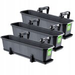 Kadax lot de jardini�res pour balcon en plastique - jardini�re pour fleurs et herbes - pour balcon - ...