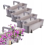 Kadax jardinière suspendue extérieure 60 cm balconnière en plastique aspect rotin avec supports et soucoupe ... Kadax jardinière suspendue extérieure 60 cm balconnière en plastique aspect rotin avec supports et soucoupe ...