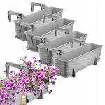 Kadax jardini�re suspendue ext�rieure 60 cm balconni�re en plastique aspect rotin avec supports et soucoupe ...