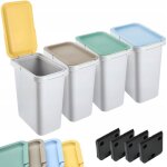 Kadax kit de poubelle pour tri des déchets système de tri sélectif poubelle avec couvercle étanche en ... Kadax kit de poubelle pour tri des déchets système de tri sélectif poubelle avec couvercle étanche en ...