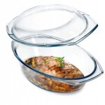 Plat  gratin - kadax - ovale 2. 9l - verre rsistant  la chaleur - couvercle inclus - design contemporain ...