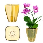 Kadax pot de fleur cache - orchidée support de fleur fleurs en plastique 9 cm miel Kadax pot de fleur cache - orchidée support de fleur fleurs en plastique 9 cm miel