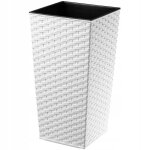 Kadax pot de fleur haut grande jardiniere en plastique pour une dcoration bac  fleurs imitant le rotin ...