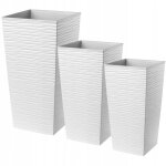Kadax pot de fleur haut grande jardiniere en plastique pour une dcoration (blanc lot de 3: 46. 5 cm ...