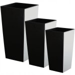 Kadax pot de fleur haut grande jardiniere en plastique pour une dcoration (noir lot de 3: 46. 5 cm 57. ...