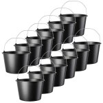 Kadax seaux chantier plastique 20l 12 pi�ces anse m�tal noir solide