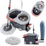 Kadax serpillire rotative avec seau gris 128cm - nettoyage efficace