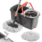 Kadax spin mop avec seau 18l presse - nettoyage distributeur rond