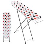 Kadax table  repasser 104 x 30 cm planche pliable avec housse en coton amovible support pour fer (blanc) ...
