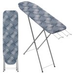 Kadax table  repasser 104 x 30 cm planche pliable avec housse en coton amovible support pour fer (bleu) ...