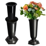 Kadax vase flacon fleurs pierre tombale cimeti�re pierre tombale insert base graphite 37cm
