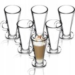 Kadax verres  caf de 260 ml tasses avec poignes en verre transparent pour latte macchiato cappuccino ...