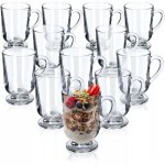 Kadax verres  caf de 300 ml avec poignes et pieds tasses transparentes idales pour irish coffee latte ...