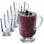Kadax verres  caf de 300 ml avec poignes et pieds tasses transparentes idales pour irish coffee latte ...