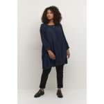 Kaffe curve ami ? tunique femme manches 3 / 4 bleu en viscose lenzing? ecovero? coupe flare