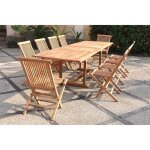 Kajang - salon de jardin extensible avec table rectangulaire 12 places en teck Kajang - salon de jardin extensible avec table rectangulaire 12 places en teck