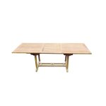Kajang - table de jardin rectangulaire extensible en teck brut 10 personnes