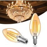 Kal - vintage 4w led ampoule e14 blanc chaud 2200k �quivalent 40w ampoule petit culot � vis c35 bougie ...