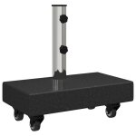 Kalisse pied de parasol - avec roues pour poteaux Ø38 / 48mm granit noir 25 kg rectangulaire - 25813 Kalisse pied de parasol - avec roues pour poteaux Ø38 / 48mm granit noir 25 kg rectangulaire - 25813