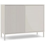 Kamaro - commode moderne 4 �tag�res et 2 portes - 82. 5x103. 5x40cm - meuble de rangement - beige cachemire ...