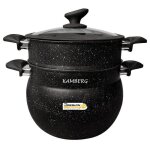 Kamberg - couscoussier / cuit vapeur / faitout 3 en 1 - Ø 24 cm - 8 litres - aluminium - convercle en ... Kamberg - couscoussier / cuit vapeur / faitout 3 en 1 - Ø 24 cm - 8 litres - aluminium - convercle en ...