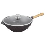 Kamberg - wok 32 cm - 5 litres - manche fixe en bois - fonte daluminium - revêtement pierre - tous feux ... Kamberg - wok 32 cm - 5 litres - manche fixe en bois - fonte daluminium - revêtement pierre - tous feux ...