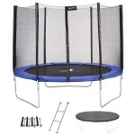 Trampoline rond bleu 250cm avec filet chelle bche et kit ancrage