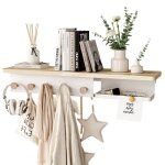 Kapanou tagres flottantes en bois naturel avec crochets  vtements et compartiments supplmentaires ...