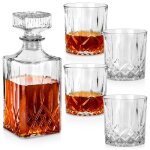 Karafka et verres  whisky - vilde - 900ml + 4x300ml - verre pais - compatible lave - vaisselle