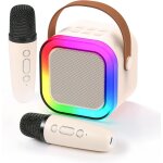 Karaok pour enfants adultes mini machines karaok avec 2 microphones sans fil haut - parleur bluetooth ...