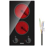 Karinear plaque de cuisson - vitrocramique - 2 foyers - 30cm - 3000w - table de cuisson electrique sans ...