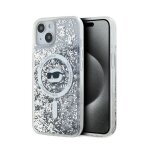 Karl lagerfeld liquid glitter choupette head magsafe - coque iphone 15 plus / 14 plus (transparent)