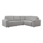 Karlos - canap dangle convertible en tissu gris clair - angle droit