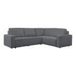 Karlos - canap dangle convertible en tissu gris fonc - angle droit