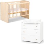 Karolina ii ensemble lit b�b� 120x60 et commode � langer 3 tiroirs pin