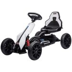 Kart �lectrique enfant 12v 3 - 5km / h drift 2 modes + ceinture p�dalier 3 - 8 ans blanc 100x58x585 cm ...